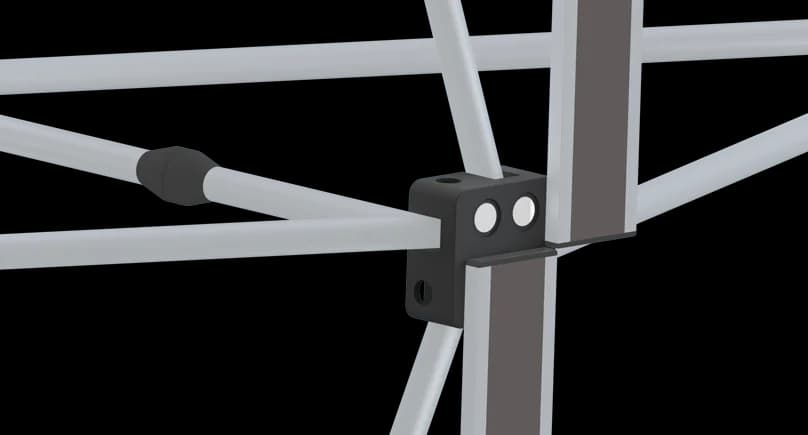 Aufbau Scherengitter mit Magnetschienen